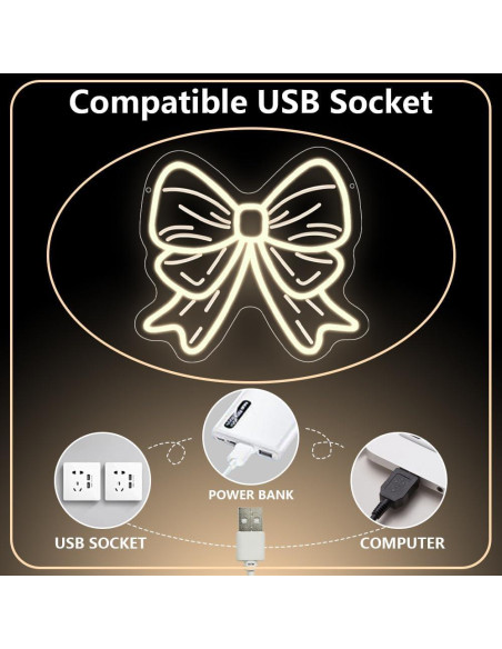 Luz de Neón Regulable Lazo SONGYUNEON 32x29 cm USB Luz de Neón Regulable Lazo SONGYUNEON 32x29 cm USB