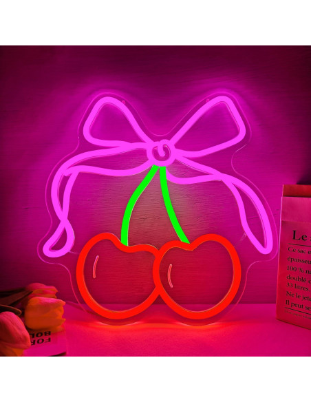Señal de Neón LED Rosada BowCherry para Decoración de Pared Señal de Neón LED Rosada BowCherry para Decoración de Pared