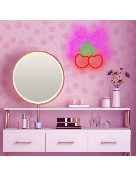 Señal de Neón LED Rosada BowCherry para Decoración de Pared Señal de Neón LED Rosada BowCherry para Decoración de Pared