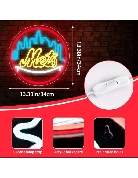 Luz de Neón de Béisbol FTMGGDG 34 cm para Decoración Luz de Neón de Béisbol FTMGGDG 34 cm para Decoración