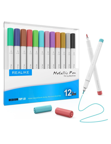 Set de 12 Bolígrafos Metálicos REALIKE para Cricut Joy/Xtra Set de 12 Bolígrafos Metálicos REALIKE para Cricut Joy/Xtra