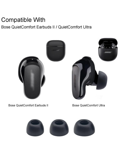 Puntas de Espuma de Memoria Klowcok para Auriculares Bose QC - 3 Pares Grande