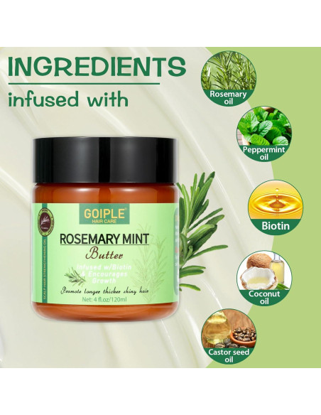 Mantequilla de Romero y Menta WOZUTUNT 118 ml - Hidratación y Crecimiento Cabello Mantequilla de Romero y Menta WOZUTUNT 118 ml - Hidratación y Crecimiento Cabello