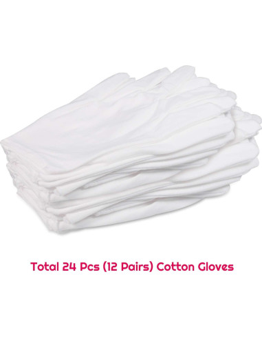 Guantes de Algodón Anezus 12 Pares Medianos para Manos Secas