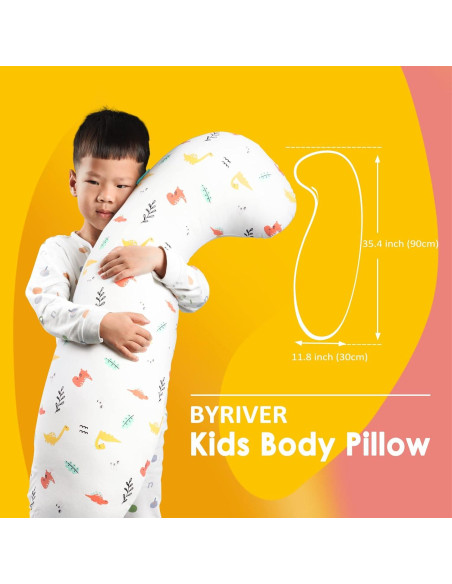 Almohada Corporal BYRIVER Dinosaurio 90x30cm para Niños Almohada Corporal BYRIVER Dinosaurio 90x30cm para Niños