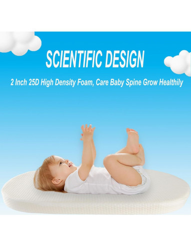 Colchón Ovalado para Cuna Mecc Ecoh Baby 73.7x43.2cm Transpirable