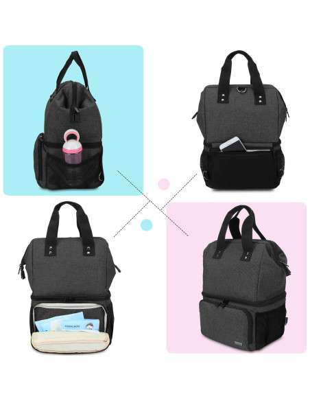 Bolsa para Extractor de Leche LUXJA Negra con Compartimentos Bolsa para Extractor de Leche LUXJA Negra con Compartimentos