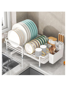 Escurridor de Platos Expandible DREMAK con Soporte para Utensilios