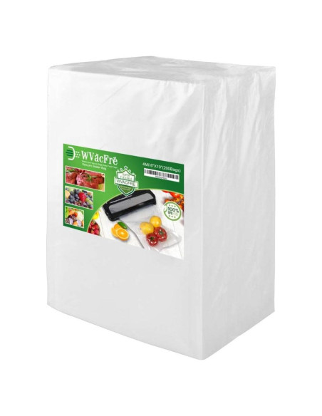 200 Bolsas de Sellado al Vacío WVacFre 6x10 Pulgadas 4mil 200 Bolsas de Sellado al Vacío WVacFre 6x10 Pulgadas 4mil