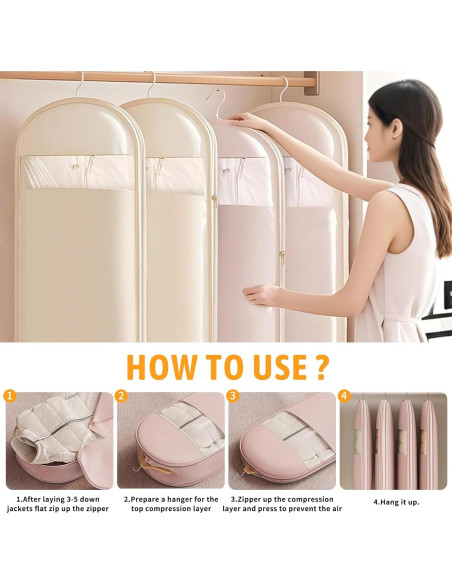 Bolsa Colgante Ahorra Espacio TPILOAW 75.7L Beige PVC Bolsa Colgante Ahorra Espacio TPILOAW 75.7L Beige PVC