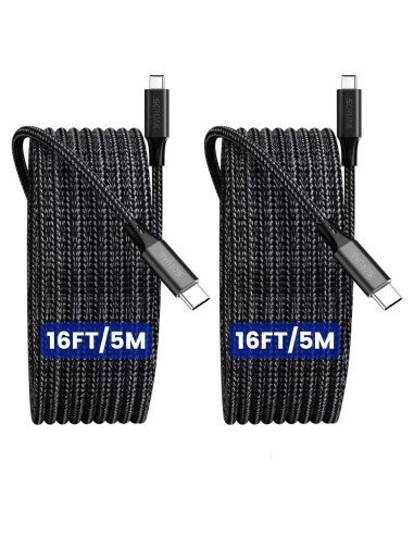 Paquete de 2 Cables USB C 5M Trenzado Nylon para iPhone 16/17
