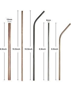 Pajitas de Acero Inoxidable Reutilizables Youngever - 10 Unidades 2
