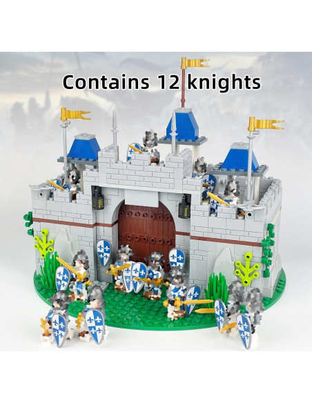 Conjunto de Bloques de Construcción Castillo Medieval Usoway 12 Figuras Conjunto de Bloques de Construcción Castillo Medieval Usoway 12 Figuras