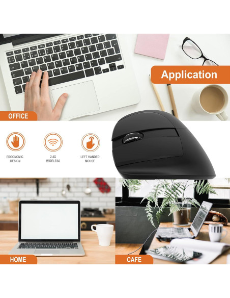 Ratón Ergonómico Inalámbrico J-Tech Digital V628ML para Zurdos Ratón Ergonómico Inalámbrico J-Tech Digital V628ML para Zurdos