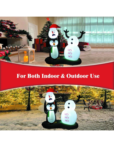 Muñeco de Nieve y Pingüino Inflable PTS 0.97 kg con LED Muñeco de Nieve y Pingüino Inflable PTS 0.97 kg con LED