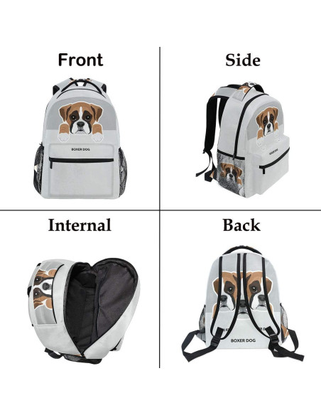 Mochila Escolar Personalizada Armanity Perro Boxeador 29.2x20.3cm Mochila Escolar Personalizada Armanity Perro Boxeador 29.2x20.3cm