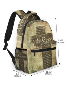 Mochila Escolar Casual Negra Gesey-R4T con Versículo Bíblico 2
