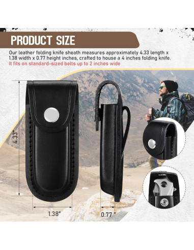 Funda de Cuchillo de Cuero Marrón 11x3.5x1.8 cm Dansydaisy