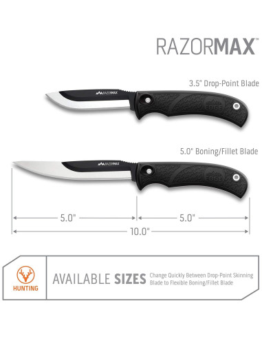 Cuchillo de Caza Outdoor Edge RazorMax 3.5" Reemplazable Negro