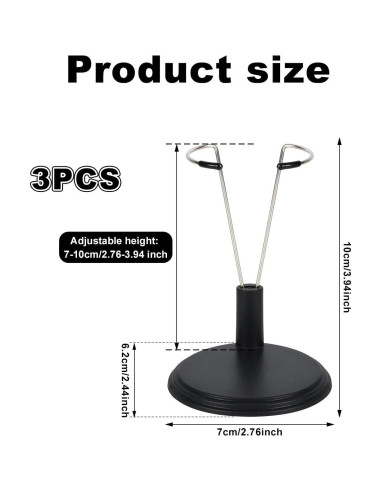 Soporte para Muñecas Ajustable Lyreh - 3 Piezas Negro