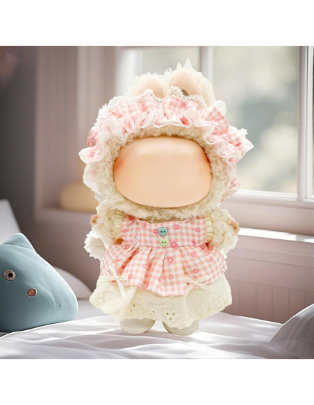 Conjunto de Ropa Premium para Muñeca Labubu 17 cm - Cuadro Rosa Conjunto de Ropa Premium para Muñeca Labubu 17 cm - Cuadro Rosa
