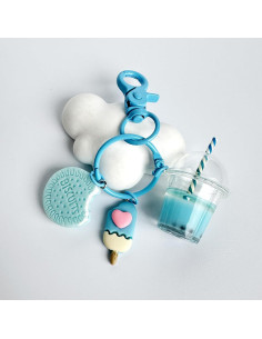 Llavero Kawaii Macaron Helado Boba POYAMUSE Colorido 2