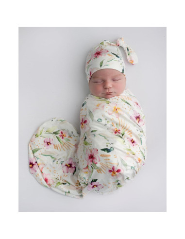 Manta de Recepción Giggle Angel Floral 80x80cm para Bebé