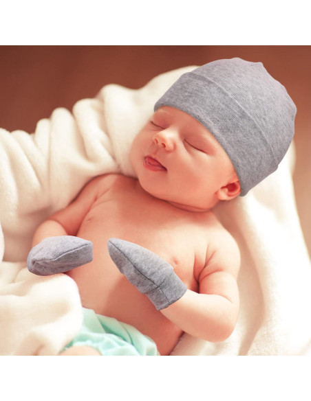 Conjunto Gorro y Manoplas Bebé AQOKKA 0-6 Meses Algodón Conjunto Gorro y Manoplas Bebé AQOKKA 0-6 Meses Algodón