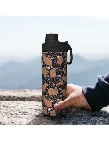 Taza de Capibara Yossyaog 1L Acero Inoxidable Aislada