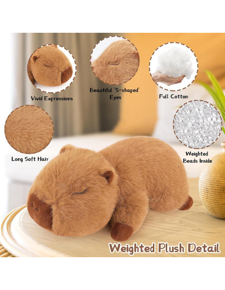 Peluche Capibara Kawaii 15" con Peso - Sprinqdawin Peluche Capibara Kawaii 15" con Peso - Sprinqdawin