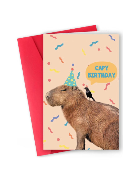 Tarjeta de Cumpleaños ICOOLYI Capibara 13.5x20.5cm con Sobre Tarjeta de Cumpleaños ICOOLYI Capibara 13.5x20.5cm con Sobre