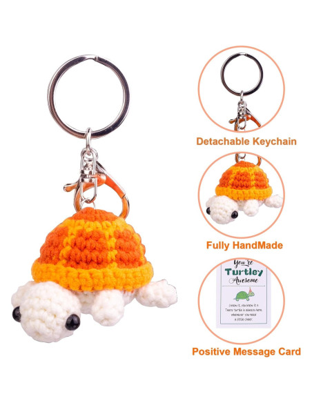 Muñeca de Tortuga de Ganchillo MuMyer con Llavero Desmontable Muñeca de Tortuga de Ganchillo MuMyer con Llavero Desmontable