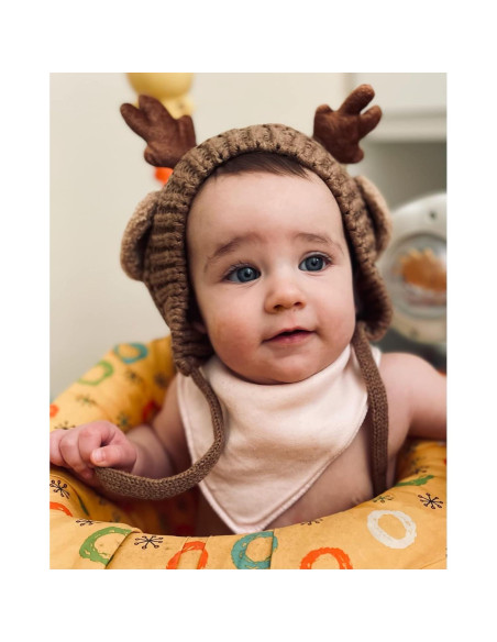 Gorra de Bebé AIBEARTY Ciervo con Orejeras Invierno 0-2 Años Gorra de Bebé AIBEARTY Ciervo con Orejeras Invierno 0-2 Años