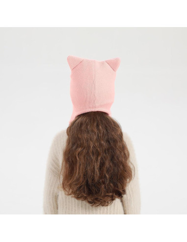 Gorro de Invierno para Niñas con Orejas de Gato Rosa 3-7 Años