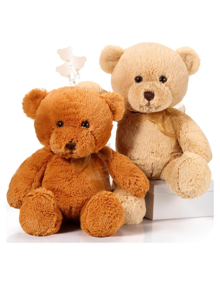 Ositos de Peluche Wettarn 45 cm - 2 Pack Marrón Claro y Oscuro