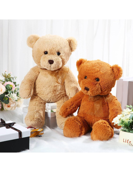 Ositos de Peluche Wettarn 45 cm - 2 Pack Marrón Claro y Oscuro