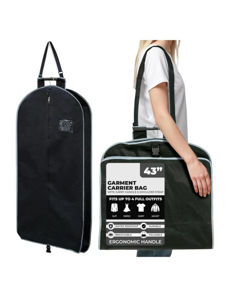 Bolsa de Ropa de Viaje Bayliss + Cole 1 Paquete 43" Negra Bolsa de Ropa de Viaje Bayliss + Cole 1 Paquete 43" Negra