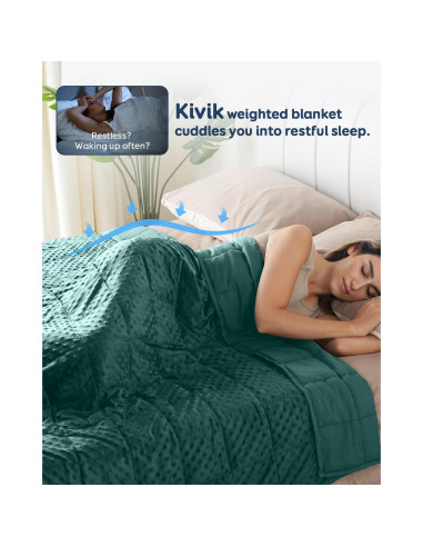 Manta pesada Kivik Minky Dot 121.9x182.9 cm 5.44 kg verde