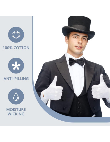 Guantes de Algodón Antideslizantes para Adultos - Negro Guantes de Algodón Antideslizantes para Adultos - Negro