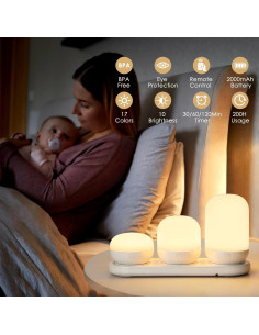Luz Nocturna Recargable Benaep 3 en 1 para Niños 17 Colores 2