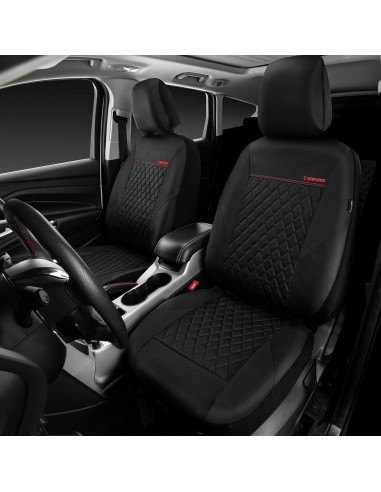 Funda de Asiento de Cuero CAR PASS ZT618PU-BK1L2 Negra Universal