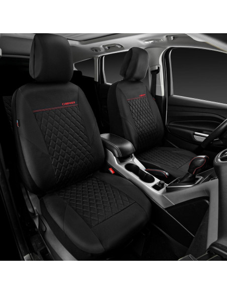 Funda de Asiento de Cuero CAR PASS ZT618PU-BK1L2 Negra Universal Funda de Asiento de Cuero CAR PASS ZT618PU-BK1L2 Negra Universal