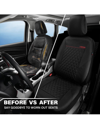Funda de Asiento de Cuero CAR PASS ZT618PU-BK1L2 Negra Universal