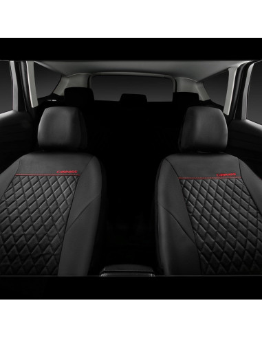 Funda de Asiento de Cuero CAR PASS ZT618PU-BK1L2 Negra Universal