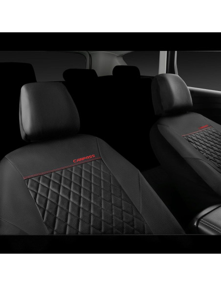 Funda de Asiento de Cuero CAR PASS ZT618PU-BK1L2 Negra Universal Funda de Asiento de Cuero CAR PASS ZT618PU-BK1L2 Negra Universal