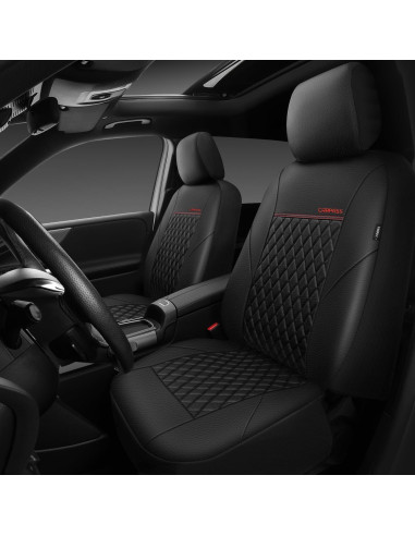 Funda de Asiento de Cuero CAR PASS ZT618PU-BK1L2 Negra Universal