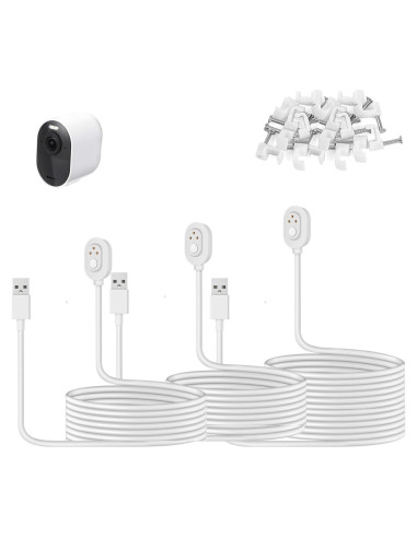 Paquete de 3 Cables de Carga Magnéticos Arlo Pro 3/Ultra 5.2m