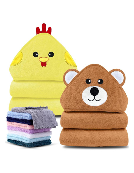 Toalla con Capucha para Bebé Cute Castle 2 Piezas 71x71 cm Toalla con Capucha para Bebé Cute Castle 2 Piezas 71x71 cm