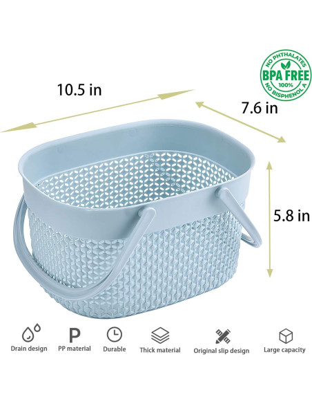 Cesta de Ducha Portátil rejomiik Azul 26.7x19.3x14.7 cm Cesta de Ducha Portátil rejomiik Azul 26.7x19.3x14.7 cm