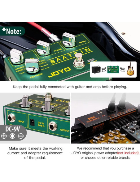Pedal de Efectos JOYO Baatsin R-11 Overdrive y Distorsión 8 en 1 Pedal de Efectos JOYO Baatsin R-11 Overdrive y Distorsión 8 en 1
